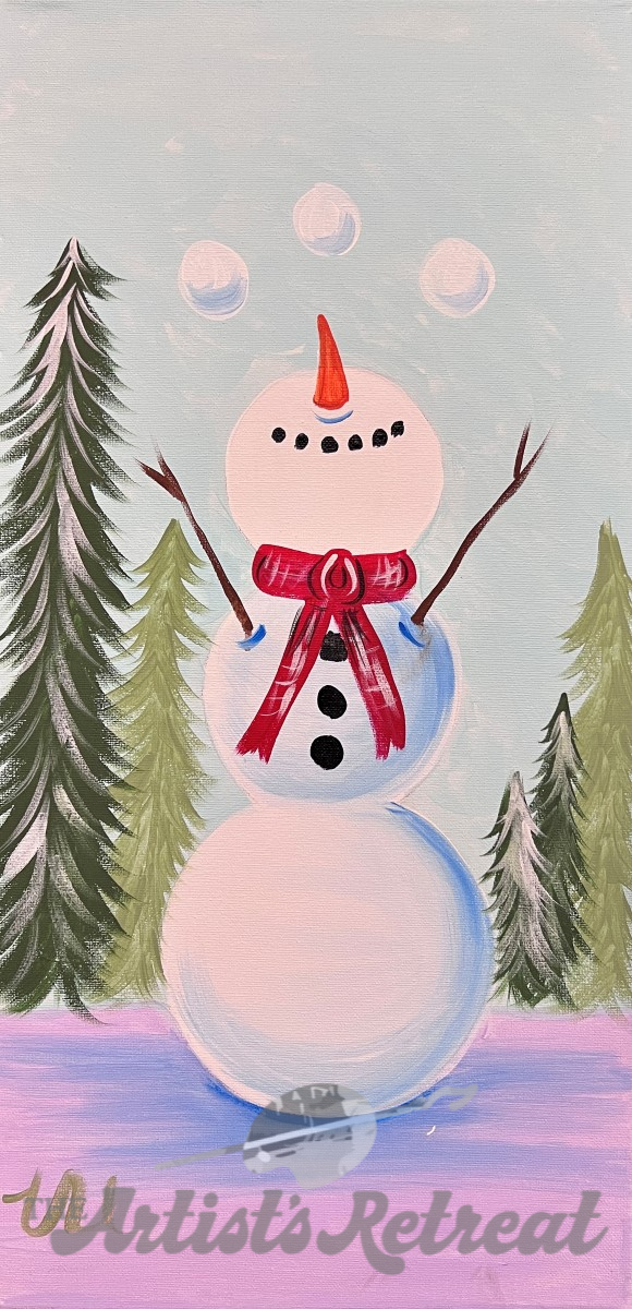 Happy Juggling Snowman - The Artist's Retreat