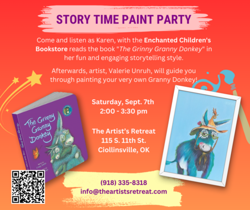 Story Time & Paint Party, The Artist's Retreat, Collinsville, OK