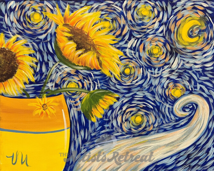 Sunflower Starry Night - The Artist's Retreat
