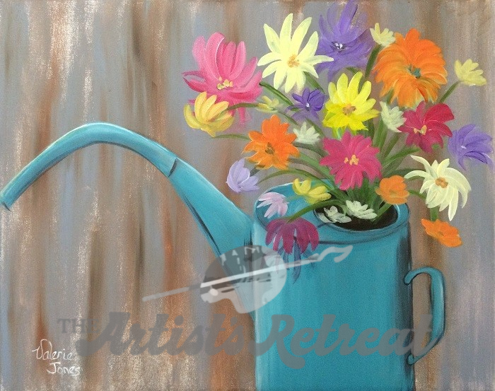 Watering Can Flowers - The Artist's Retreat
